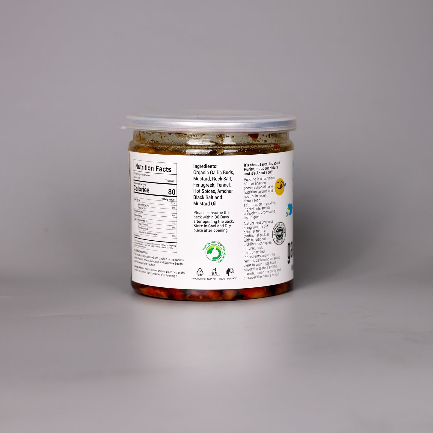 Organic Garlic Pickle - 350ml