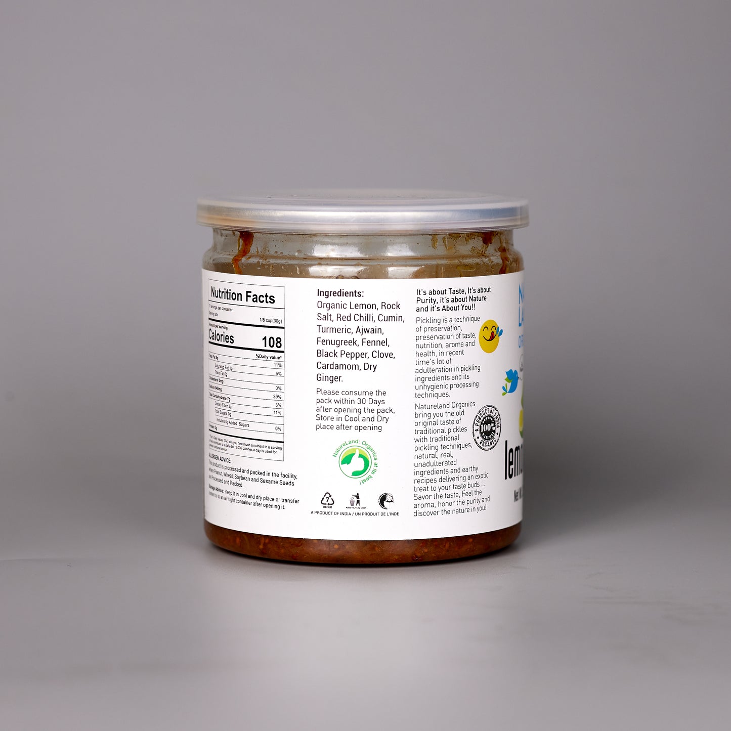 Organic Lemon Pickle - 350ml
