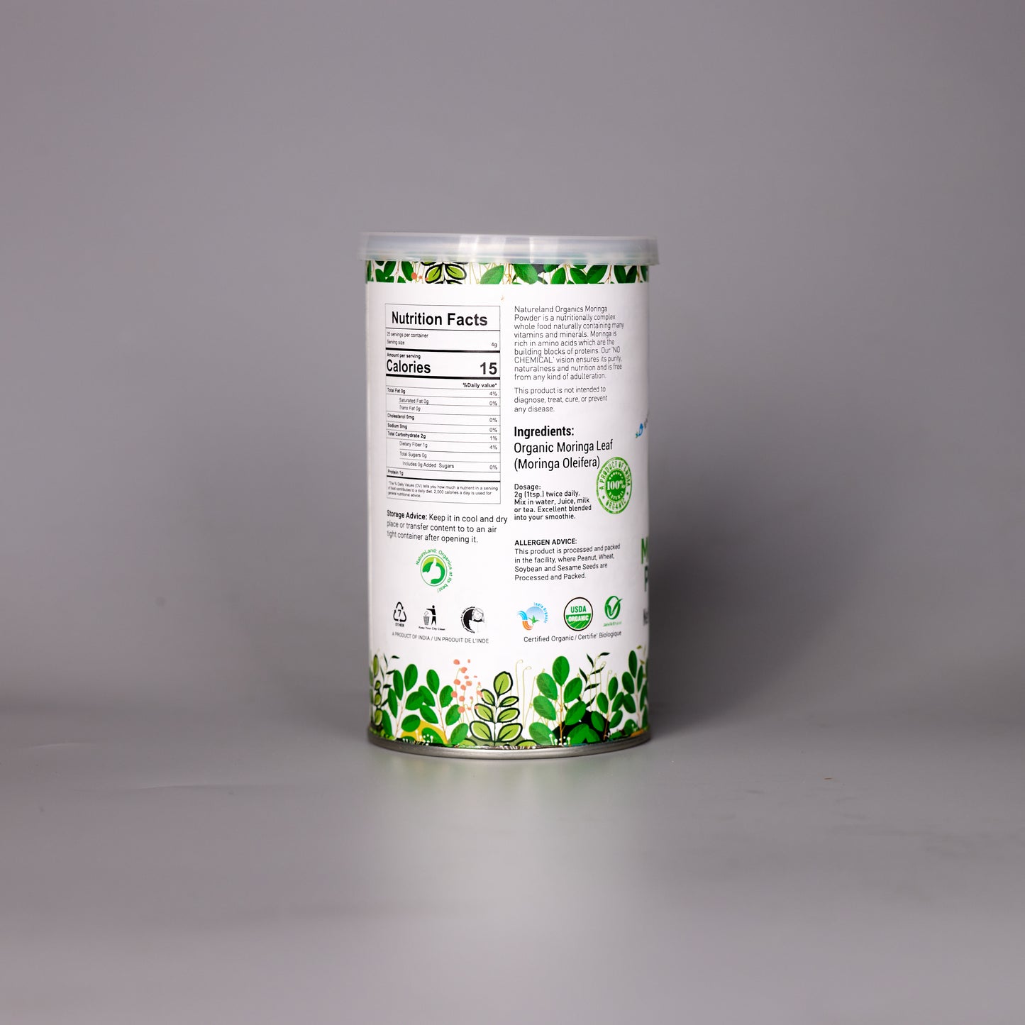 Organic Moringa Powder- Nature Land - 100g